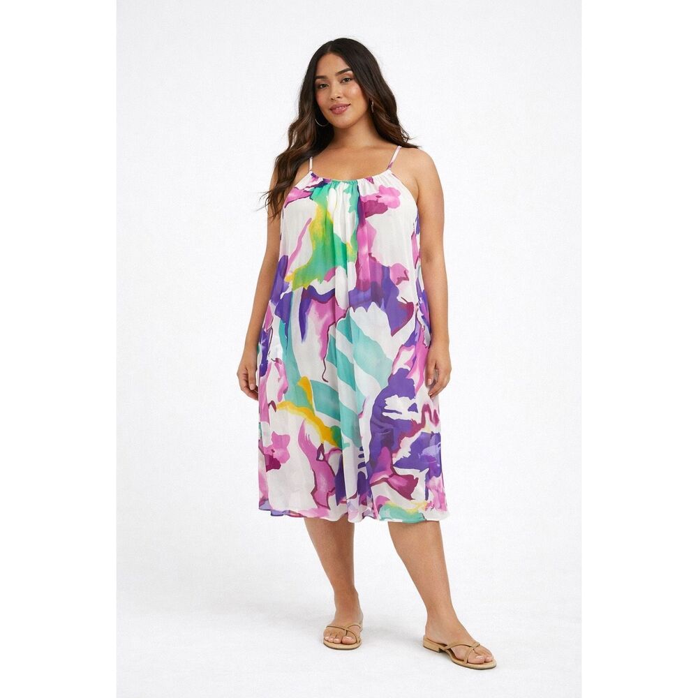 American Living Size 12 Watercolor Print Swing Dress Sleeveless Vacation